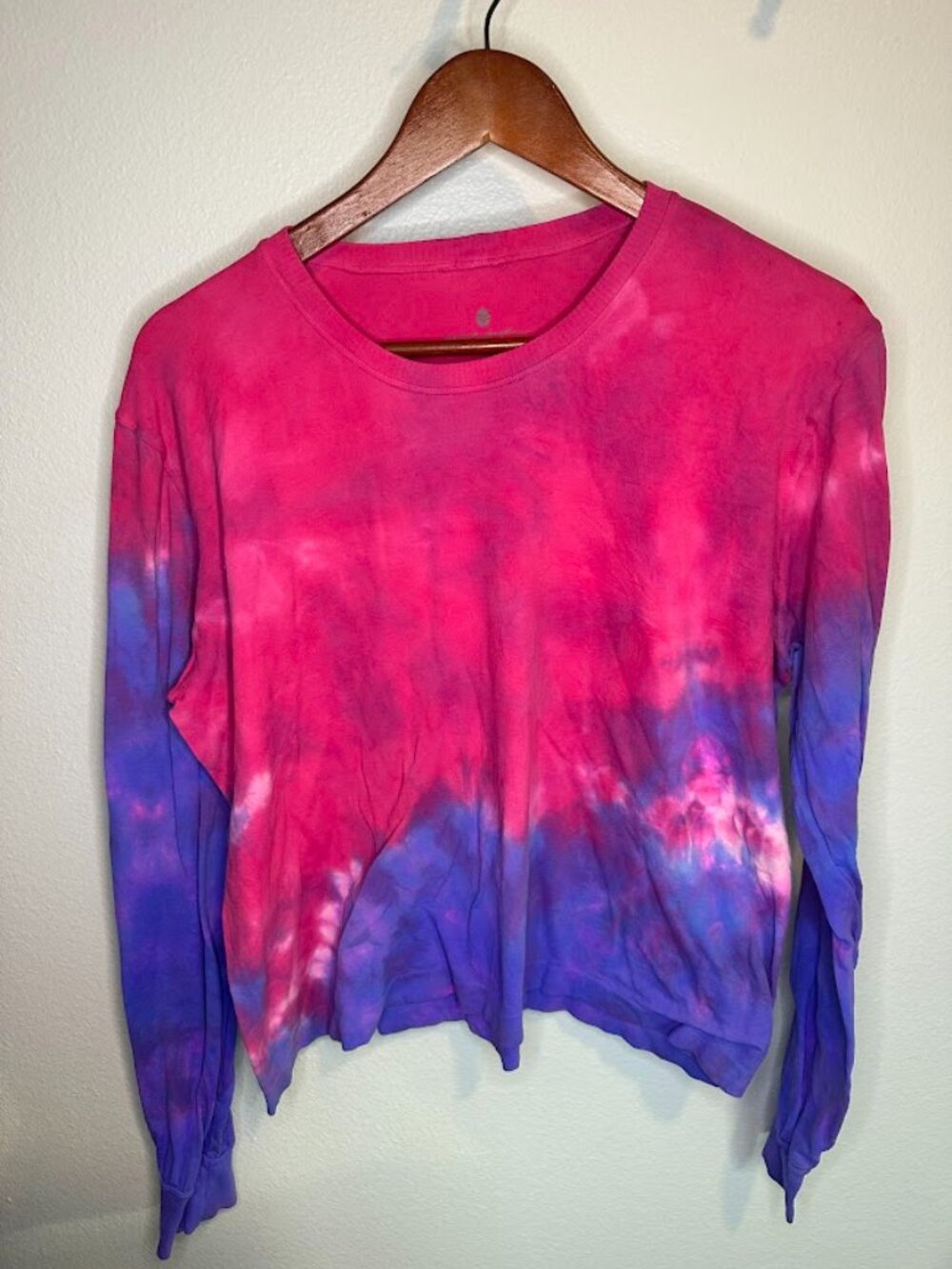 Spiritual Gangster Supernova Long Sleeve Pullover -Watermelon Purple Tie Dye M/L